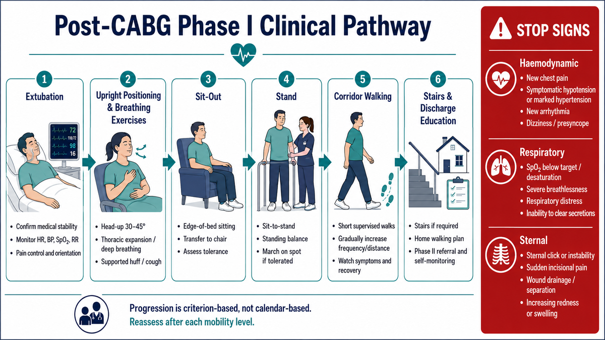 Post-CABG Phase I Rehabilitation: From ICU Day 1 to Discharge