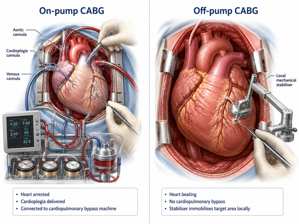 Off-Pump vs On-Pump CABG: What Changes for the Physiotherapist?